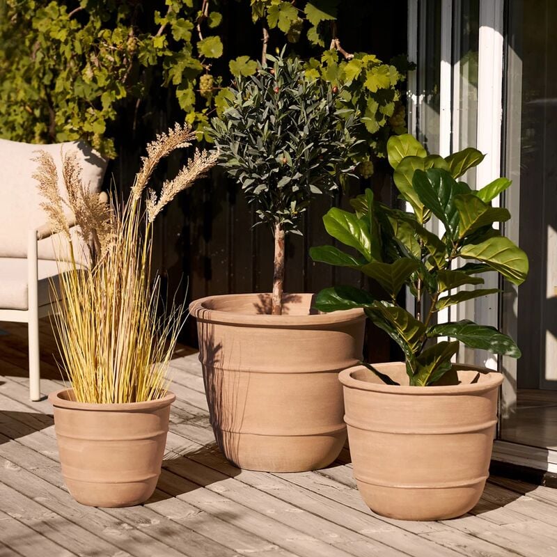 House Nordic Kragholm ruukkusetti 3 kpl terrakotta ruskea